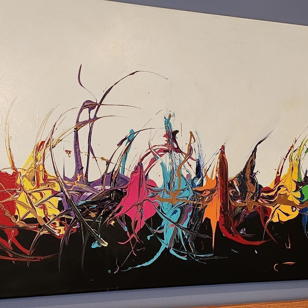 Abstract Multicolor Canvas Art - Picture 2 of 4